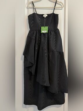 Kate Spade Black Asymmetrical Tiered Ruffle Dress